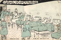 CPA Militaria A l'infirmerie Une seance de photographie