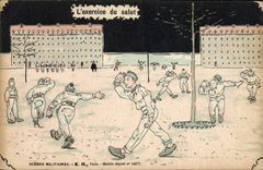 VINTAGE POSTCARD Militaria the exercise of the hello