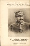 CPA Militaria Emprunt de la liberation Vainqueurs de la Marne Gal Franchet d'Esperey Mostaganem