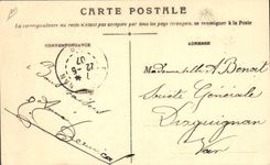 VINTAGE POSTCARD Lyon May 1907 Travels presidential Mr. Fallieres going up by car