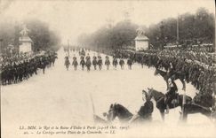 VINTAGE POSTCARD MM the King of Italy and the queen has Paris 1903 the procession arrives Place of the Harmony
