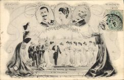 VINTAGE POSTCARD Queen of Italy King Loubet 1903