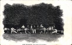 VINTAGE POSTCARD the fight with the cord