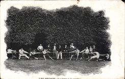 CPA La lutte a la corde 