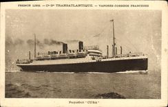 VINTAGE POSTCARD General Boat Co Transatlantic Cuba Steamer