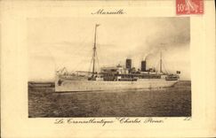 VINTAGE POSTCARD Marseilles Boat the Deck chair Charles Roux