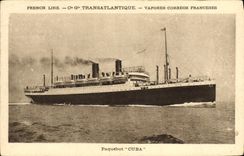 CPA Bateau Cie Gle Transatlantique Paquebot Cuba