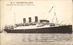 VINTAGE POSTCARD Boat S Champollion Steamer of the Maritime Transport