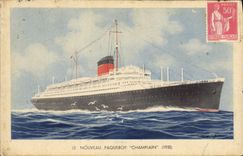 VINTAGE POSTCARD Boat the new Champlain Steamer