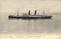 CPA Bateau Alger Le Charles Roux Cie Generale Transatlantique