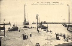VINTAGE POSTCARD Bateau Saint-Nazaire before port the Transatlantic liner the Champagne crosses the master key