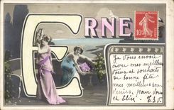 CPA Fantaisie Femme Erne Prenom 