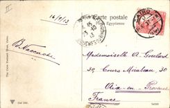 CPA Egypte Egypt Heliopolis Place d'autruches Autruche