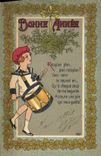 VINTAGE POSTCARD Fantasy Illustrator Child Battery Drum