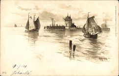 CPA Fantaisie Illustrateur Bateau 