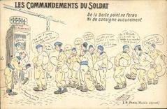 CPA Militaria Les commandements du soldat De la boite point