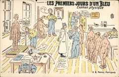 CPA Militaria Les premiers jours d'un bleu Examen physique 