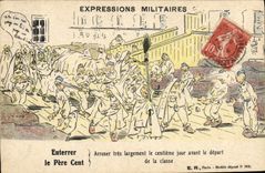 CPA Militaria Enterrer le pere Cent 