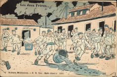 VINTAGE POSTCARD Militaria two brothers