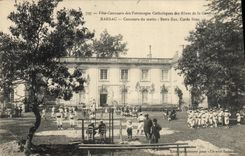 CPA Fete Concours des patronages catholiques des rives de la Garonne Barsac Concours du matin Barre fixe Corde lisse 