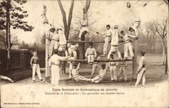 VINTAGE POSTCARD Teacher training school of Gymnastics and Joinville fencing the Redoute bridge of the Pheasantry the pyramid to the double bars