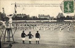 VINTAGE POSTCARD 40eme national festival of Gymnastics Poincare Rennes overall movements at the Champ de Mars