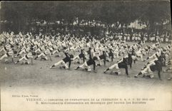 VINTAGE POSTCARD Vienna Contest of Gymnastics of federation GSPF of the South East overall Movements