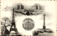 CPM Gymnastique Rassemblement Sportif international Mai 1948 Paris Tour Eiffel