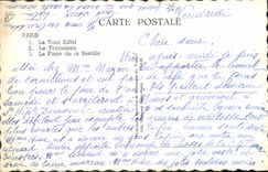 CPM Gymnastique Rassemblement Sportif international Mai 1948 Paris Tour Eiffel
