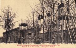 VINTAGE POSTCARD Teacher training school of Gymnastics and Joinville fencing the Redoute bridge of the Pheasantry Passage of the gantry