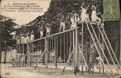 VINTAGE POSTCARD Teacher training school of Gymnastics and Joinville fencing the Redoute bridge of the Pheasantry