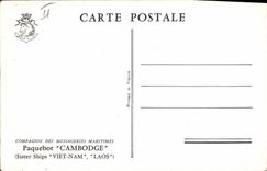 VINTAGE POSTCARD Boat Steamer Kampuchea Vietnam Laos maritime Transport
