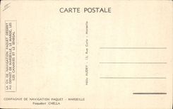 VINTAGE POSTCARD Boat Steamer Chella Marseilles Package