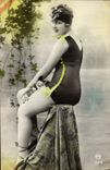 VINTAGE POSTCARD Fantasy Bathing suit Woman