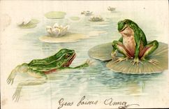 CPA Grenouille Crapaud