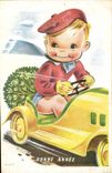 CPA Fantaisie Illustrateur Enfant Automobile