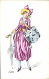 VINTAGE POSTCARD Fantasy Illustrator De Juyne Woman