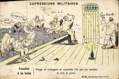 CPA Fantaisie Militaria Coucher a la boite 