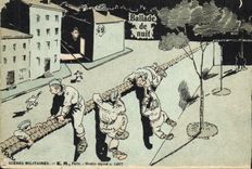 VINTAGE POSTCARD Fantasy Militaria Ballade of night