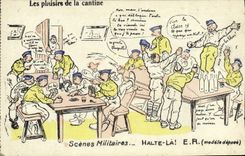 VINTAGE POSTCARD Militaria Fantasy pleasures of the canteen