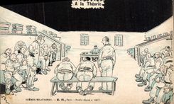 CPA Fantaisie Militaria A la theorie 