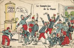 CPA Fantaisie Militaria Le compte jus de la classe 