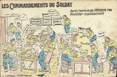 CPA Fantaisie Militaria Les commandements du soldat 