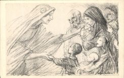 CPA Fantaisie Militaria Secours National Femme