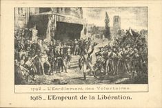 VINTAGE POSTCARD Militaria Fantasy 1792 Enrolement of the volunteers Loan of the release