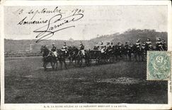 VINTAGE POSTCARD SM the Helene Queen and the President arriving at the review