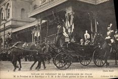VINTAGE POSTCARD Voyage of the President of the Republic in Italy Parks of Rome