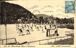 VINTAGE POSTCARD Gymnastic Bourboule Park of children