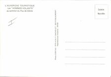 POSTAL MODERNA cumbre del planeador de caída de Puy de Dome Auvergne