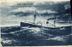 CPA Bateau Paquebot de la Cie des Chargeurs Reunis Cap Touraine